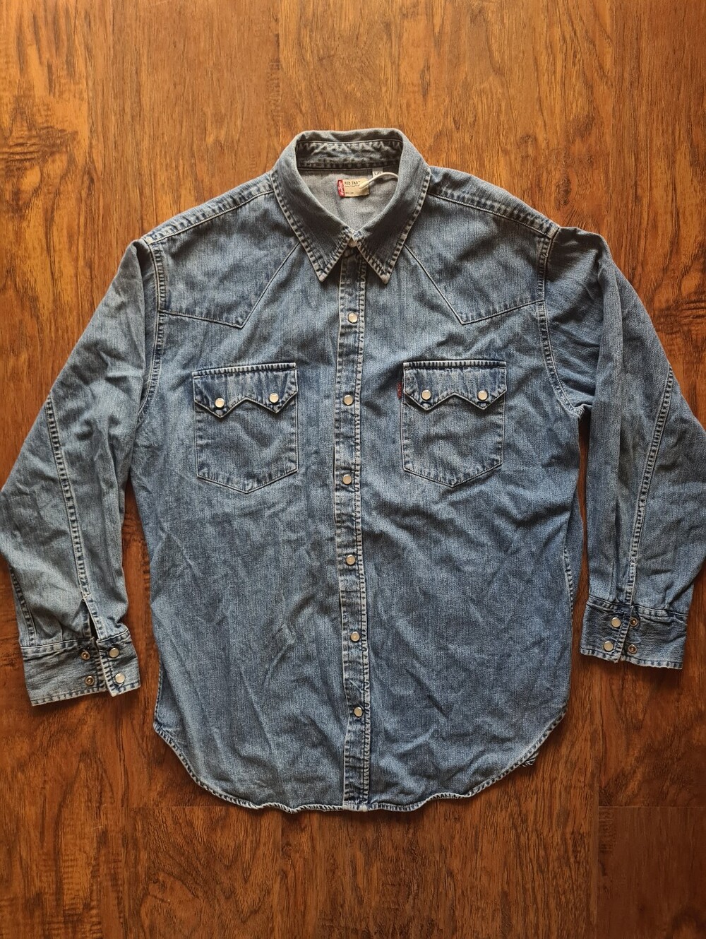 Levi's Men's Light Blue Denim Western Button-Down Shirt